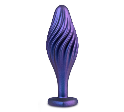 Фиолетовая анальная пробка с кристаллом-сердцем Matrix Swirling Bling Plug - 11,4 см.