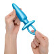 Заказать Голубая анальная пробка с кольцом Sleek Tapered Silicone Plug - 15 см.