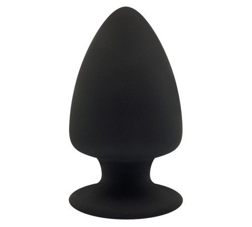 Черная анальная втулка Premium Silicone Plug M - 11 см.
