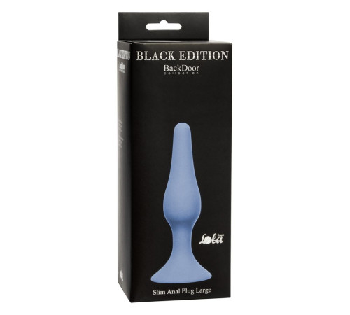Синяя анальная пробка Slim Anal Plug Large - 12,5 см.