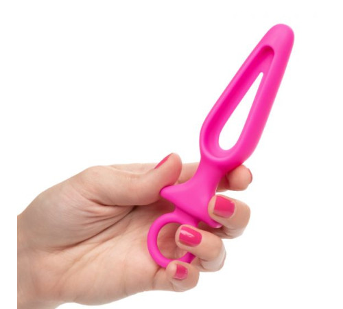 Розовая силиконовая пробка с прорезью Silicone Groove Probe - 10,25 см.