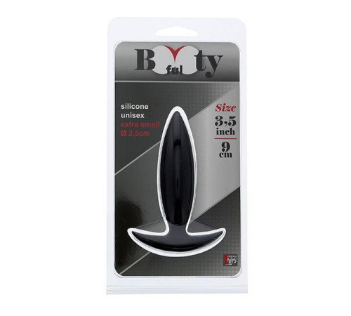 Чёрная мини-пробка для анальной стимуляции BOOTYFUL ANAL PLUG XTRA SMALL BLACK - 9 см.