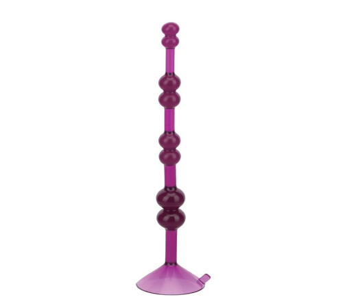 Фиолетовая анальная цепочка на присоске LOVE THROB PURPLE - 17,8 см.