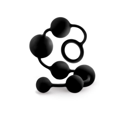 Черная анальная цепочка Black Anal Beads - 40,6 см.