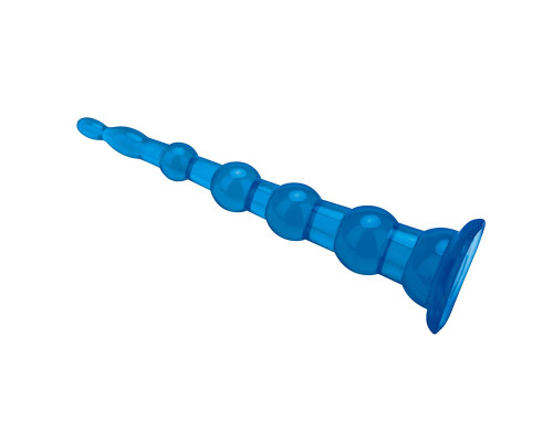 Заказать Голубая анальная елочка на присоскеAnal Beads With Suction Base - 21,6 см.