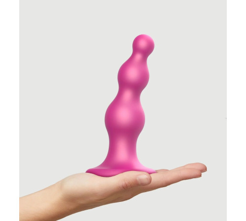 Розовый стимулятор-ёлочка Dildo Plug Beads Framboise Size M - 15 см.
