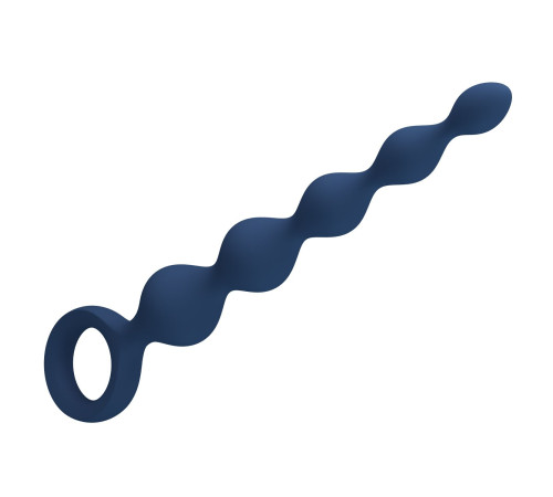 Синяя анальная ёлочка с кольцом 5 Beads Anal Bead - 20,4 см.