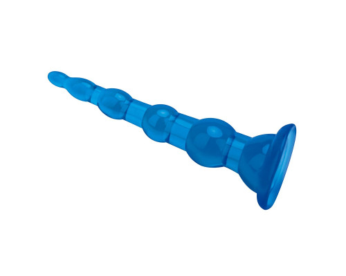 Заказать Голубая анальная елочка на присоске Anal Beads With Suction Base - 17,1 см.