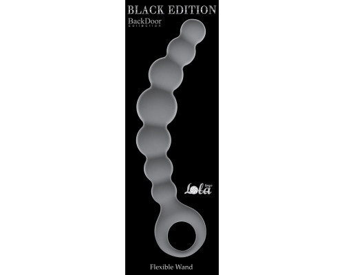 Заказать Серая упругая анальная цепочка Flexible Wand - 18 см.