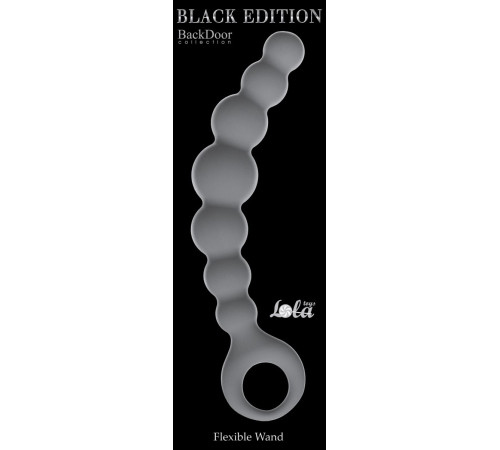 Серая упругая анальная цепочка Flexible Wand - 18 см.