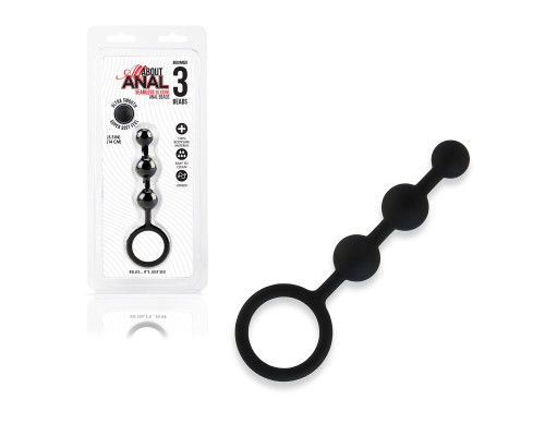 Заказать Черные силиконовые анальные бусы Silicone Anal Beads - 14 см.