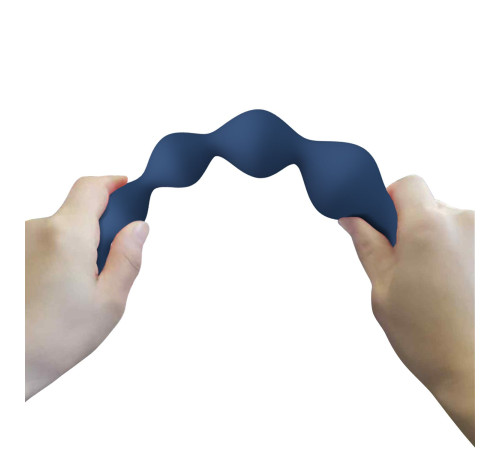 Синяя анальная ёлочка с кольцом 5 Beads Anal Bead - 20,4 см.