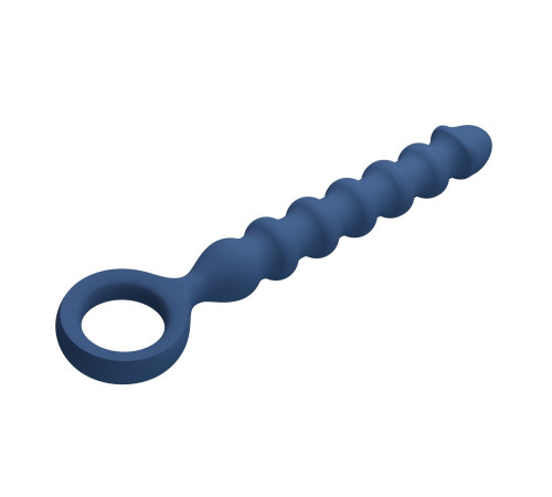 Синяя анальная цепочка - 28,5 см.