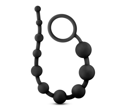 Черная анальная цепочка 10 Anal Beads - 31,8 см.