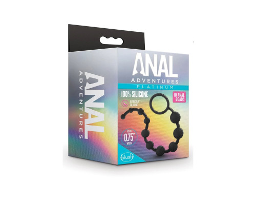 Заказать Черная анальная цепочка 10 Anal Beads - 31,8 см.