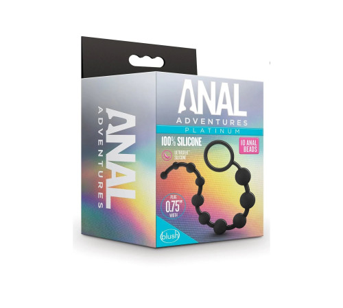 Черная анальная цепочка 10 Anal Beads - 31,8 см.