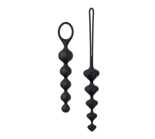 Набор из 2 чёрных анальных цепочек Satisfyer Love Beads