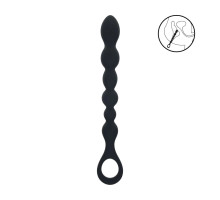 Черная силиконовая цепочка Beaded Snake Silicone Anal Probe with Loop - 26 см.