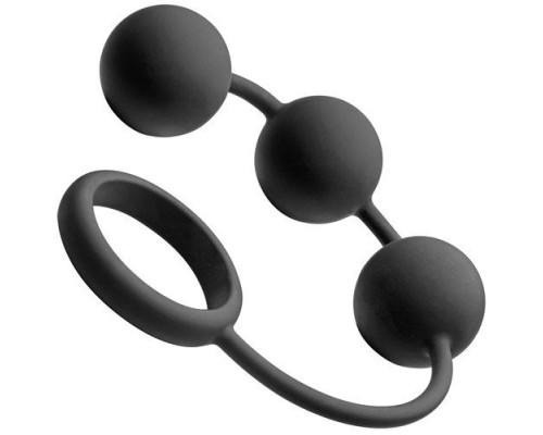 Заказать Анальные шарики Silicone Cock Ring with 3 Weighted Balls