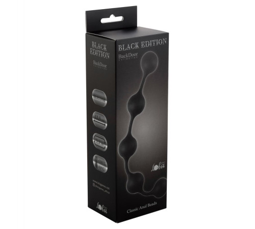 Чёрная анальная цепочка Classic Anal Beads - 31,5 см.