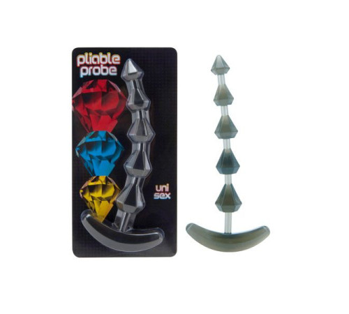 Дымчатая анальная цепочка PLIABLE PROBE - 15 см.
