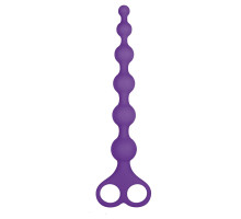 Фиолетовая анальная цепочка 8 Inch Ribbed Silicone Anal Beads - 26 см.