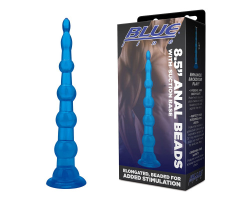 Заказать Голубая анальная елочка на присоскеAnal Beads With Suction Base - 21,6 см.