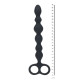 Черная анальная цепочка Beaded Silicone Anal Probe with Double Loop - 24 см.