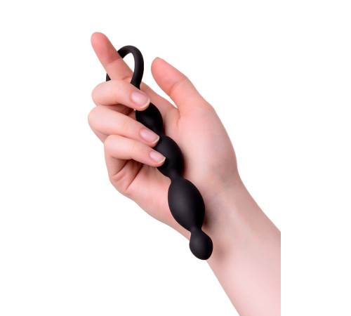 Анальная цепочка черного цвета A-toys - 19,5 см.