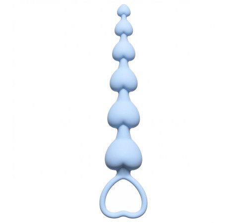 Голубая анальная цепочка Heart s Beads Blue - 18 см. Голубая анальная цепочка Heart s Beads Blue - 18 см.