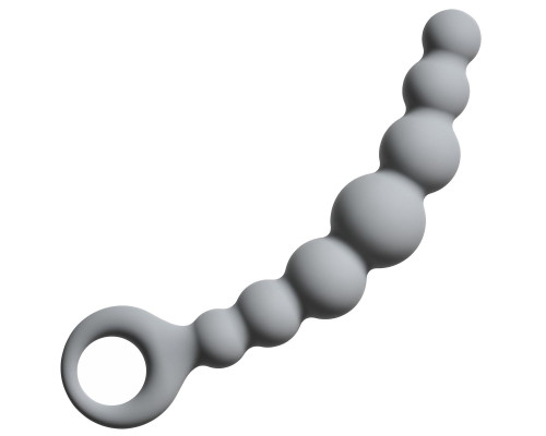 Заказать Серая упругая анальная цепочка Flexible Wand - 18 см.