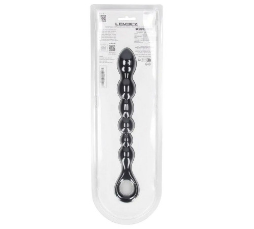 Черная силиконовая цепочка Beaded Snake Silicone Anal Probe with Loop - 26 см.