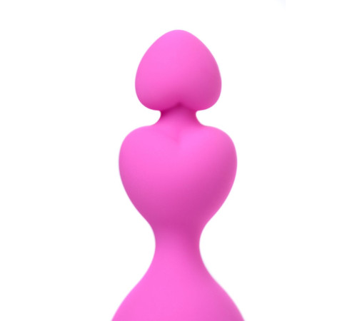 Розовая силиконовая анальная цепочка Sweety - 18,5 см.