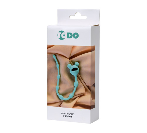 Мятная силиконовая анальная цепочка Froggy - 27,4 см.