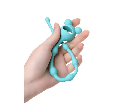 Мятная силиконовая анальная цепочка Froggy - 27,4 см.