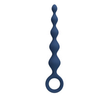 Синяя анальная ёлочка с кольцом 5 Beads Anal Bead - 20,4 см.