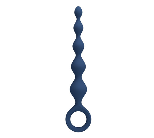 Синяя анальная ёлочка с кольцом 5 Beads Anal Bead - 20,4 см.