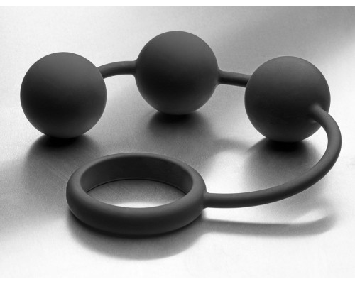 Заказать Анальные шарики Silicone Cock Ring with 3 Weighted Balls