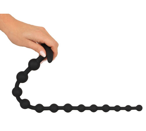 Черные анальные бусы Anal beads - 50 см.