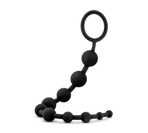 Черная анальная цепочка 10 Anal Beads - 31,8 см.