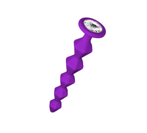 Фиолетовая анальная цепочка с кристаллом Buddy - 17,7 см. Фиолетовая анальная цепочка с кристаллом Buddy - 17,7 см.