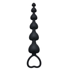 Чёрная анальная цепочка Heart s Beads Black - 18 см.