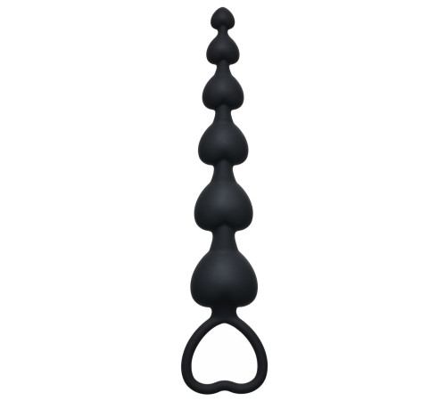 Чёрная анальная цепочка Heart s Beads Black - 18 см.