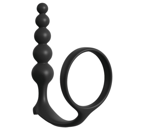 Черная анальная цепочка с эрекционным кольцом Ass-gasm Cockring Anal Beads Черная анальная цепочка с эрекционным кольцом Ass-gasm Cockring Anal Beads