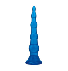 Голубая анальная елочка на присоске Anal Beads With Suction Base - 17,1 см.