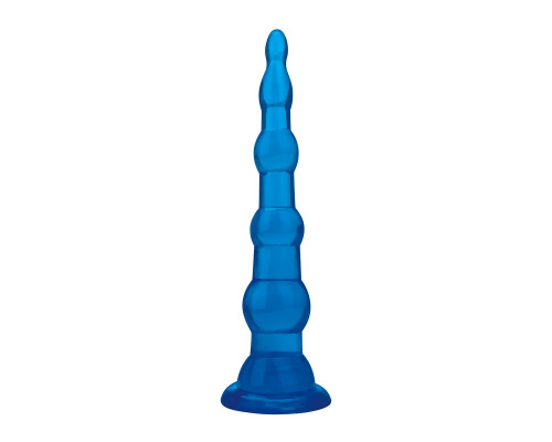 Заказать Голубая анальная елочка на присоске Anal Beads With Suction Base - 17,1 см.