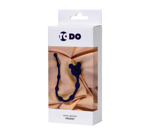 Синяя силиконовая анальная цепочка Froggy - 27,4 см.