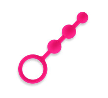 Розовые силиконовые анальные бусы Silicone Anal Beads - 14 см.