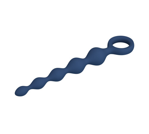 Синяя анальная ёлочка с кольцом 5 Beads Anal Bead - 20,4 см.