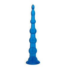 Голубая анальная елочка на присоскеAnal Beads With Suction Base - 21,6 см.